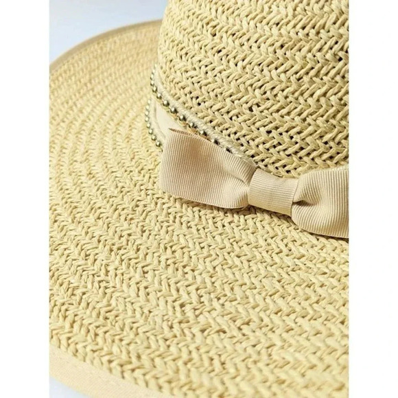 BTB Los Angeles Women's Cassie Rope Studded Hat in Natural Size L (MSRP $138) - Picture 5 of 6